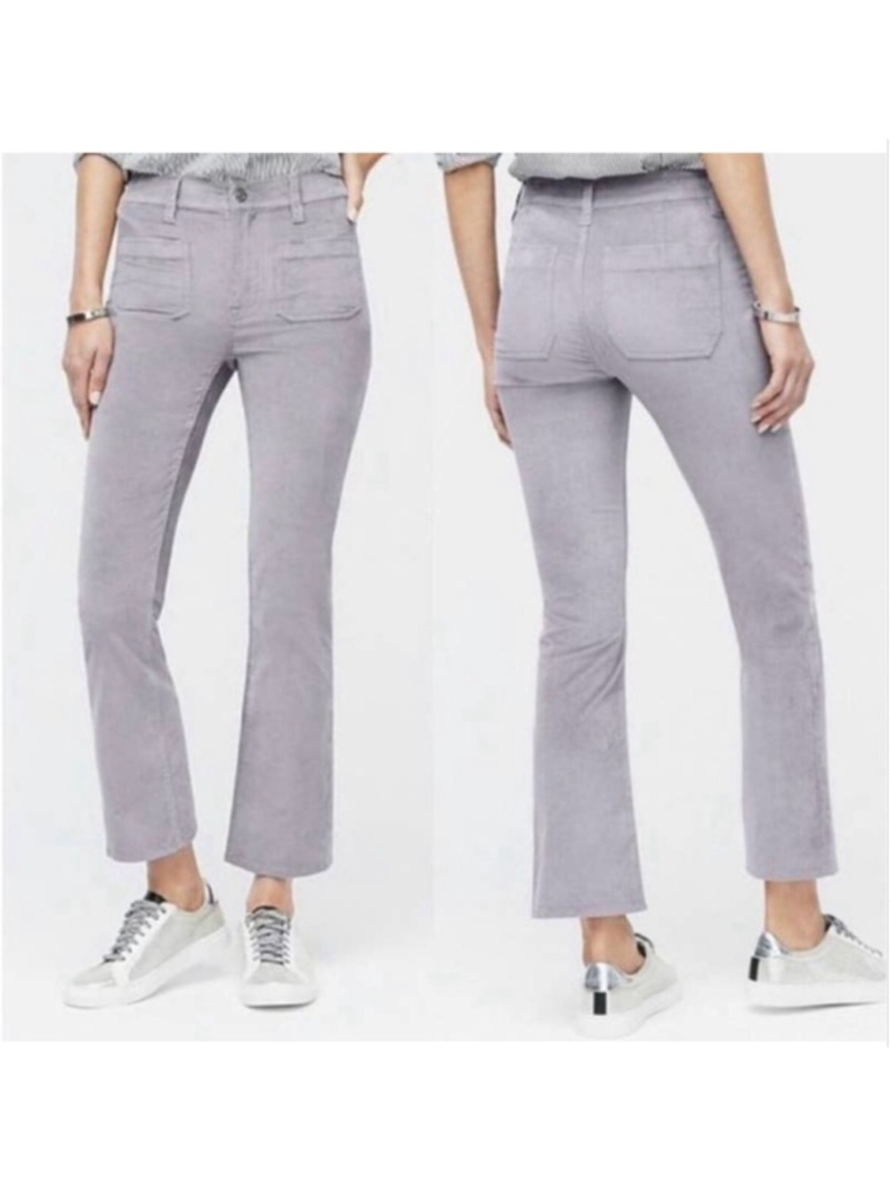 J.Crew Billie Demi Boot Crop Corduroy Pants Gray Size 26